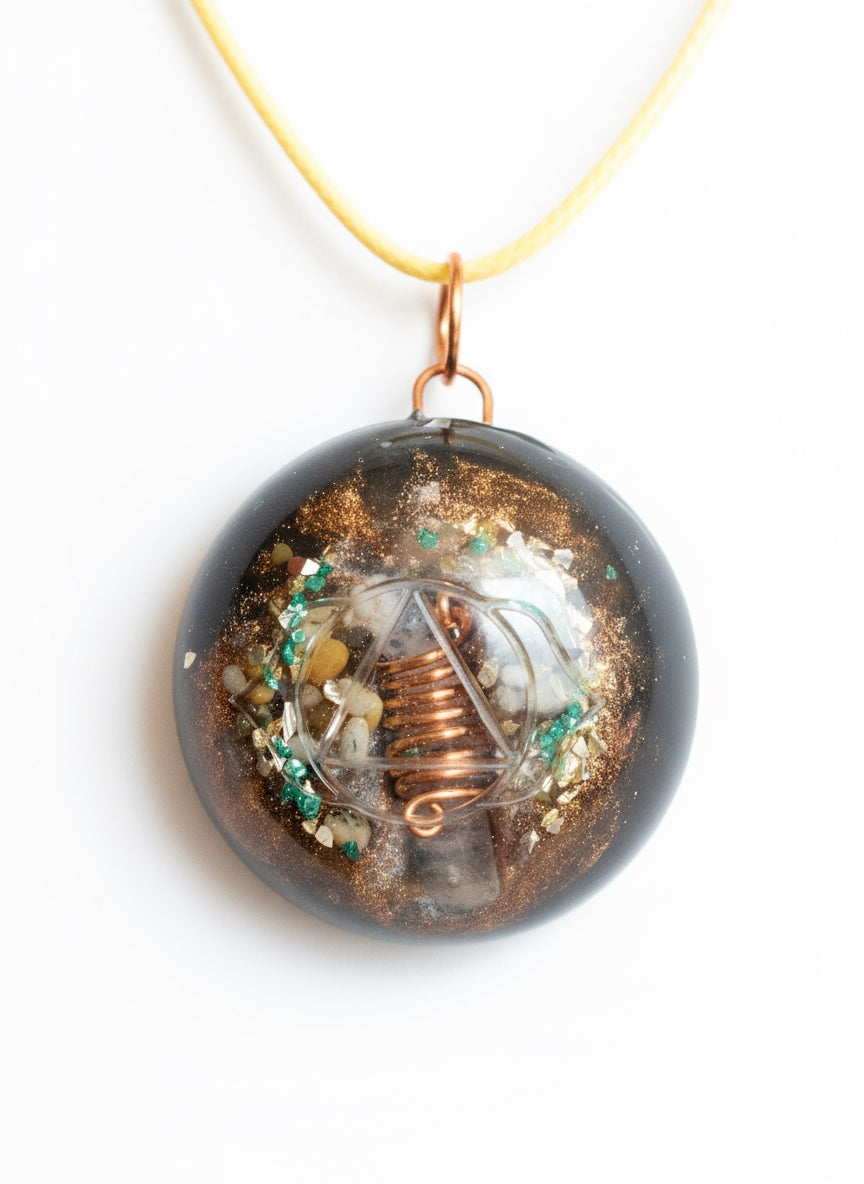 Third Eye Activation Chakra Orgone Pendant with Shungite Stone