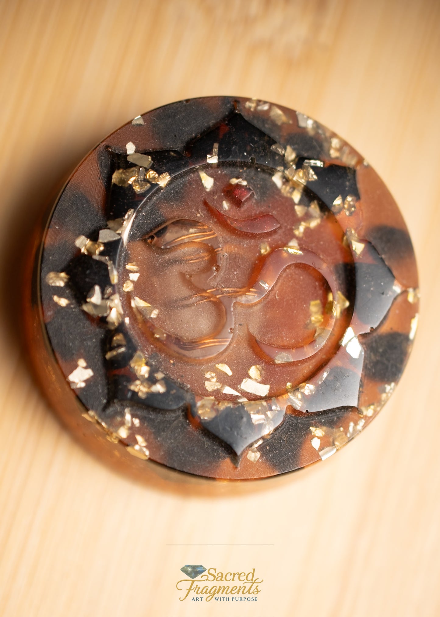 Om Aum Ohm  Orgonite Energy Pocket Piece