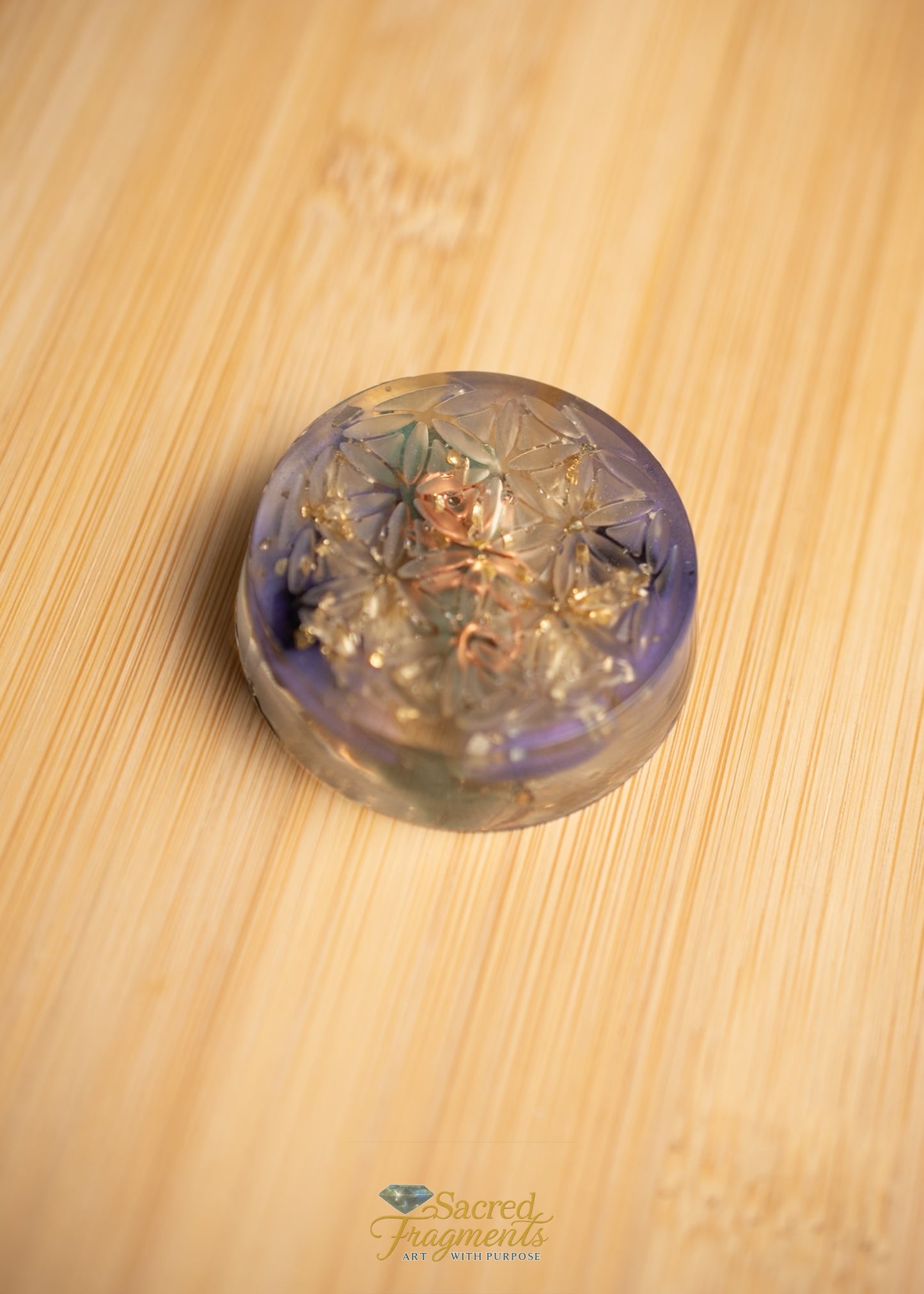 Flower of Life Orgonite Energy Pocket Piece