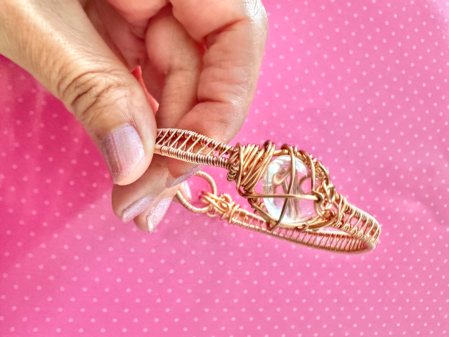 Heart my Love Quartz Copper Weaved Bracelet
