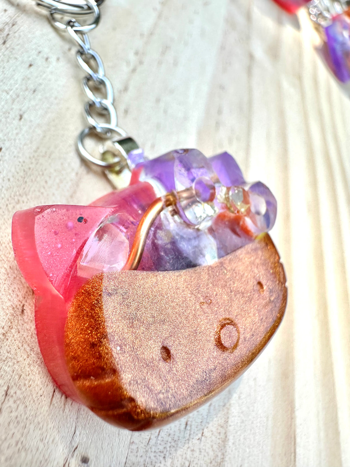 Cosmic Kitty Face Orgone Keychain