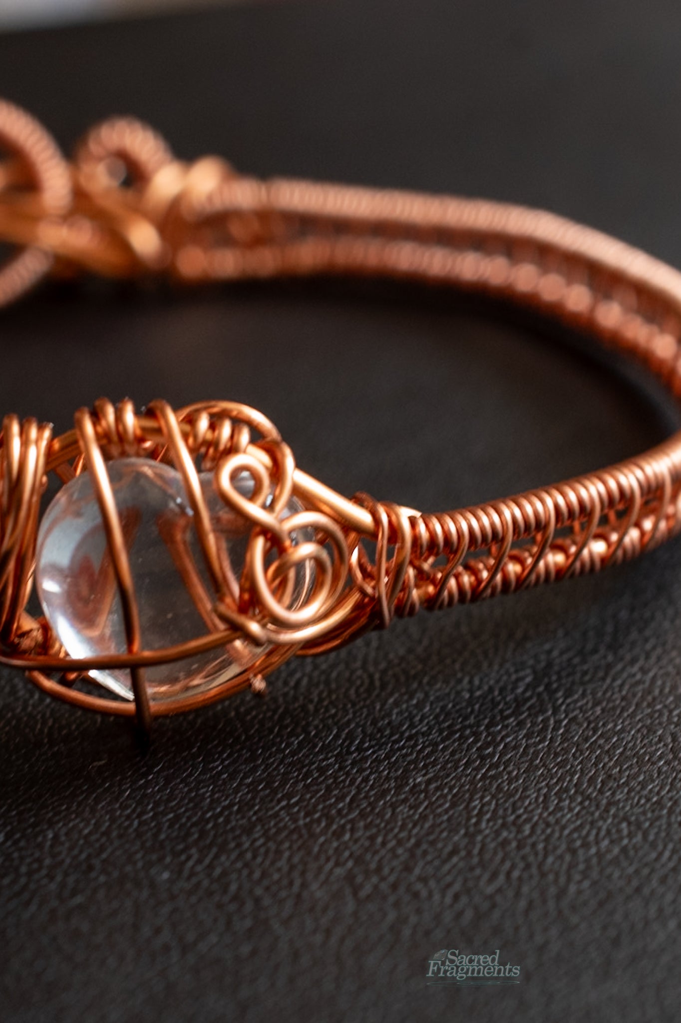 Powerful Quartz Heart Copper Weaved Bracelet