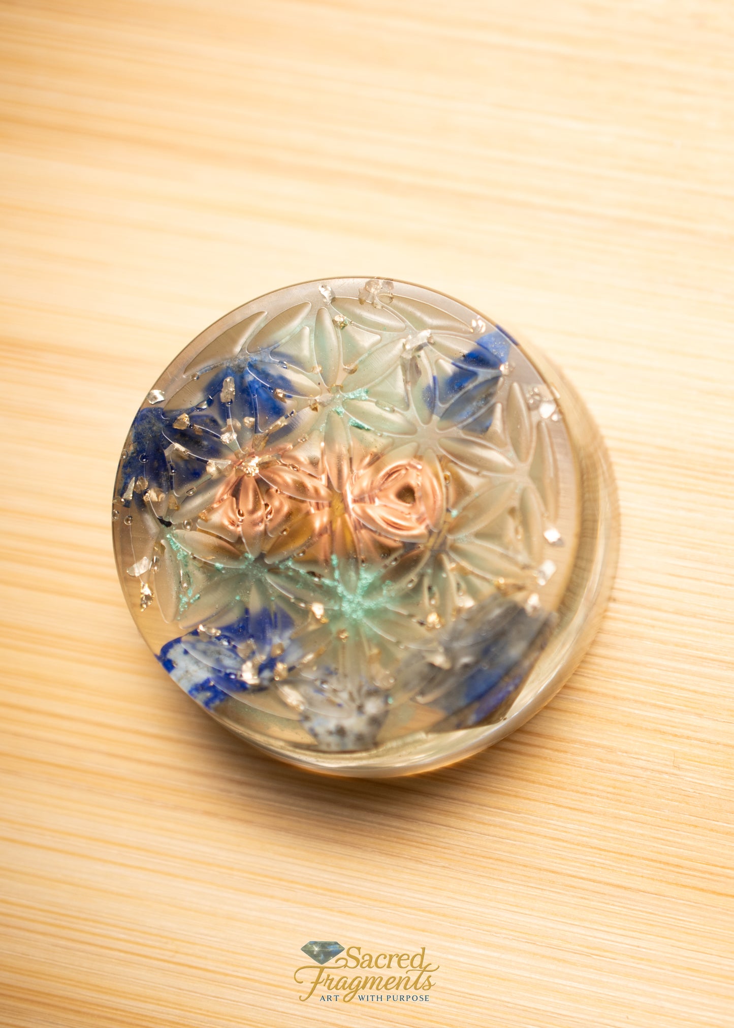 Flower of Life Orgonite Energy Pocket Piece