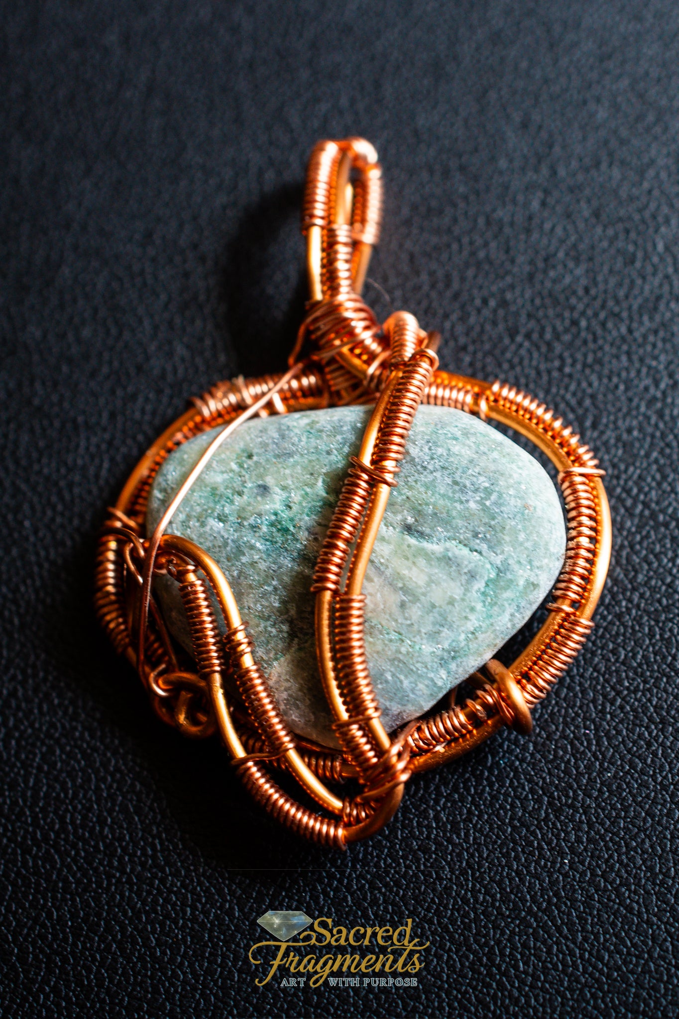 Mariposite Copper Wrapped Pendant