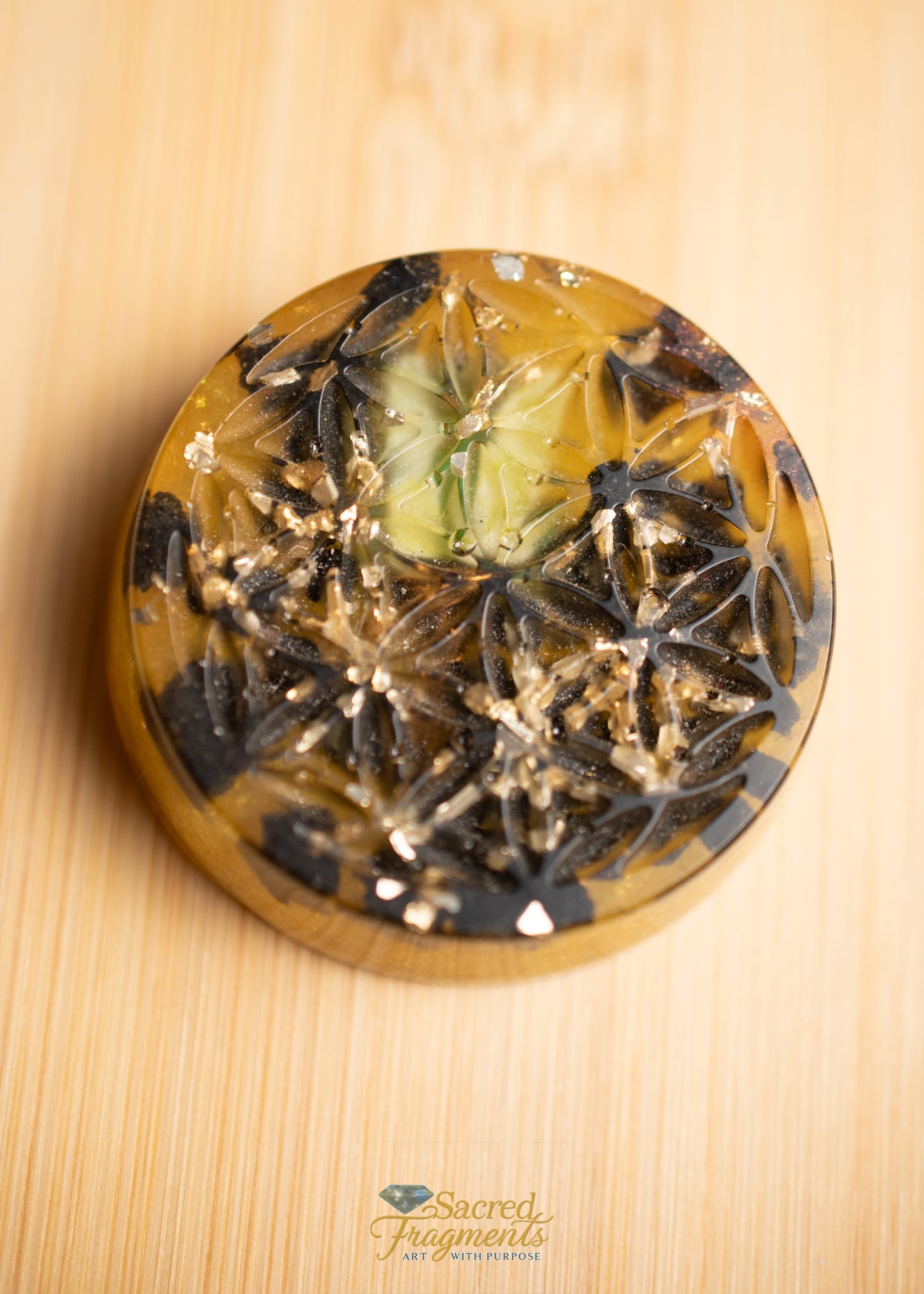 Flower of Life Orgonite Energy Pocket Piece