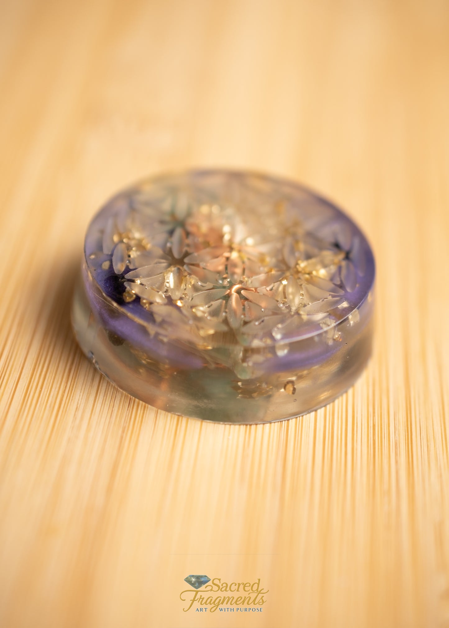 Flower of Life Orgonite Energy Pocket Piece