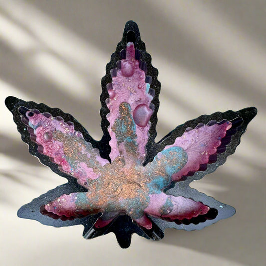 Pink and Bubbly Leaf Tray Shungite EMF Protection