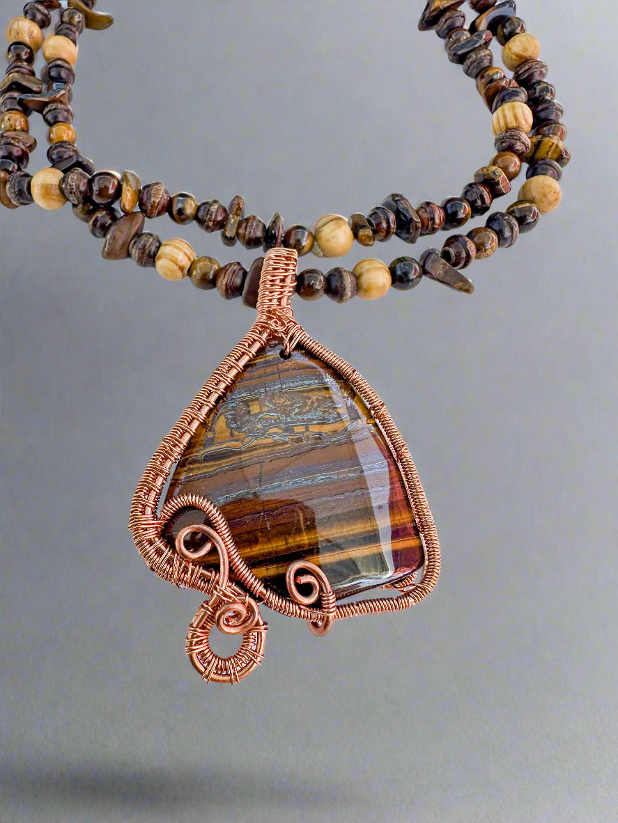 Confidence Booster - Copper Wrapped Tiger Eye Crystal