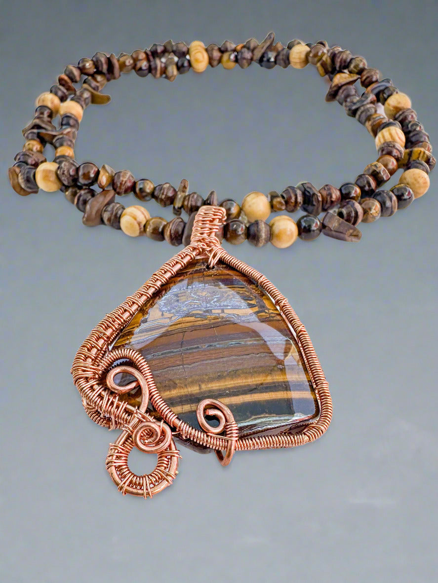 Confidence Booster - Copper Wrapped Tiger Eye Crystal