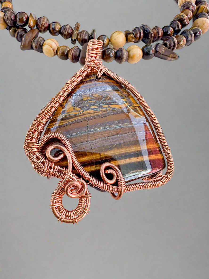 Confidence Booster - Copper Wrapped Tiger Eye Crystal