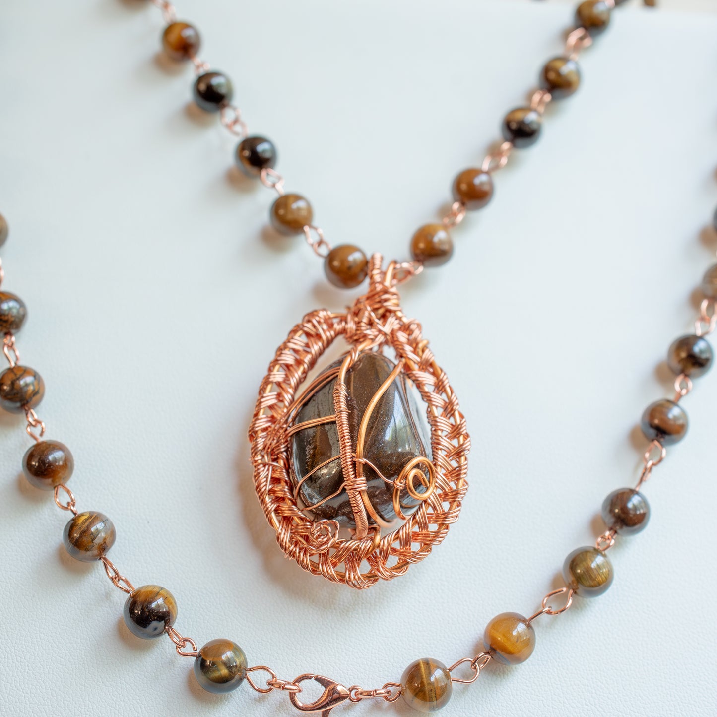 Tiger Eye Crystal Wrapped in Copper