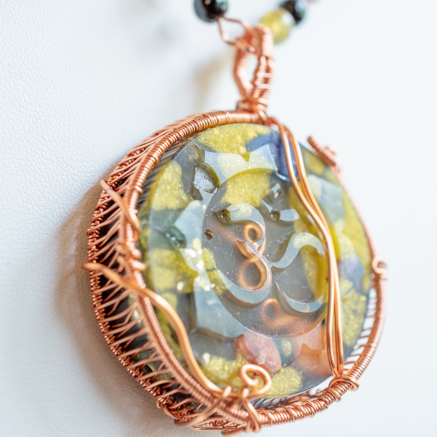 Ohm Symbol Orgone Pendant Shungite Stone- EMF protection