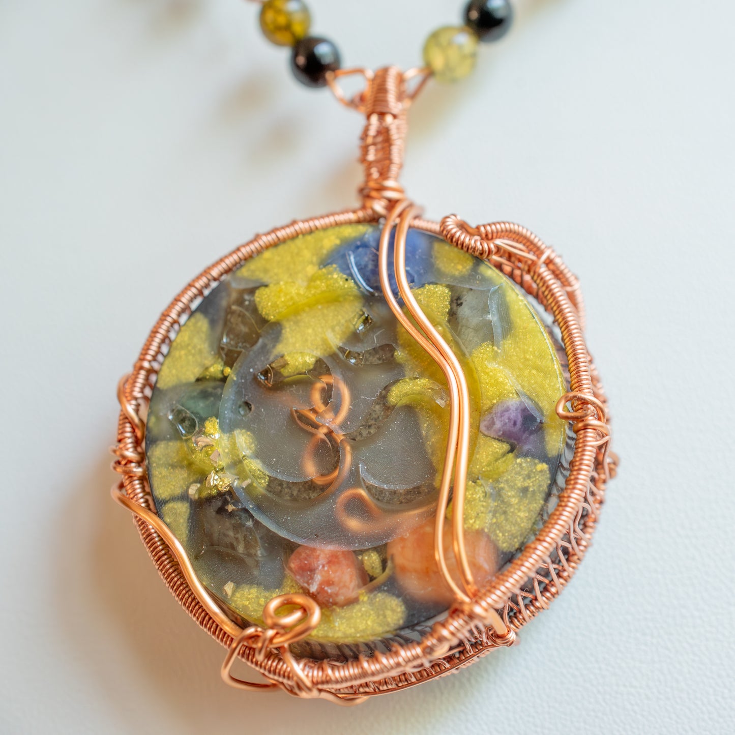 Ohm Symbol Orgone Pendant Shungite Stone- EMF protection
