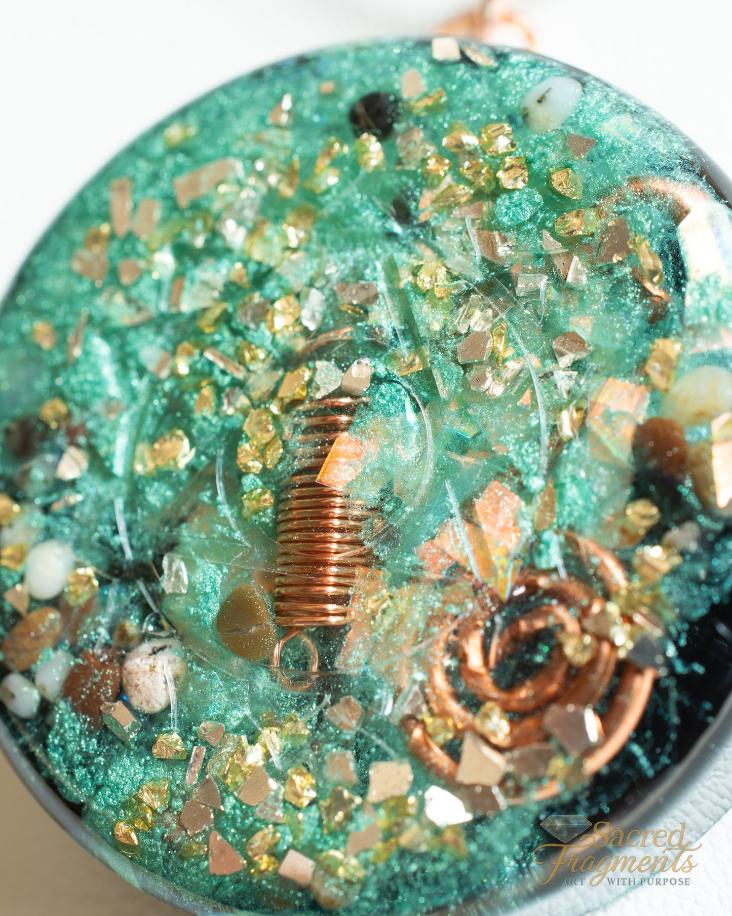 Throat Chakra Orgone Pendant with Shungite Stone