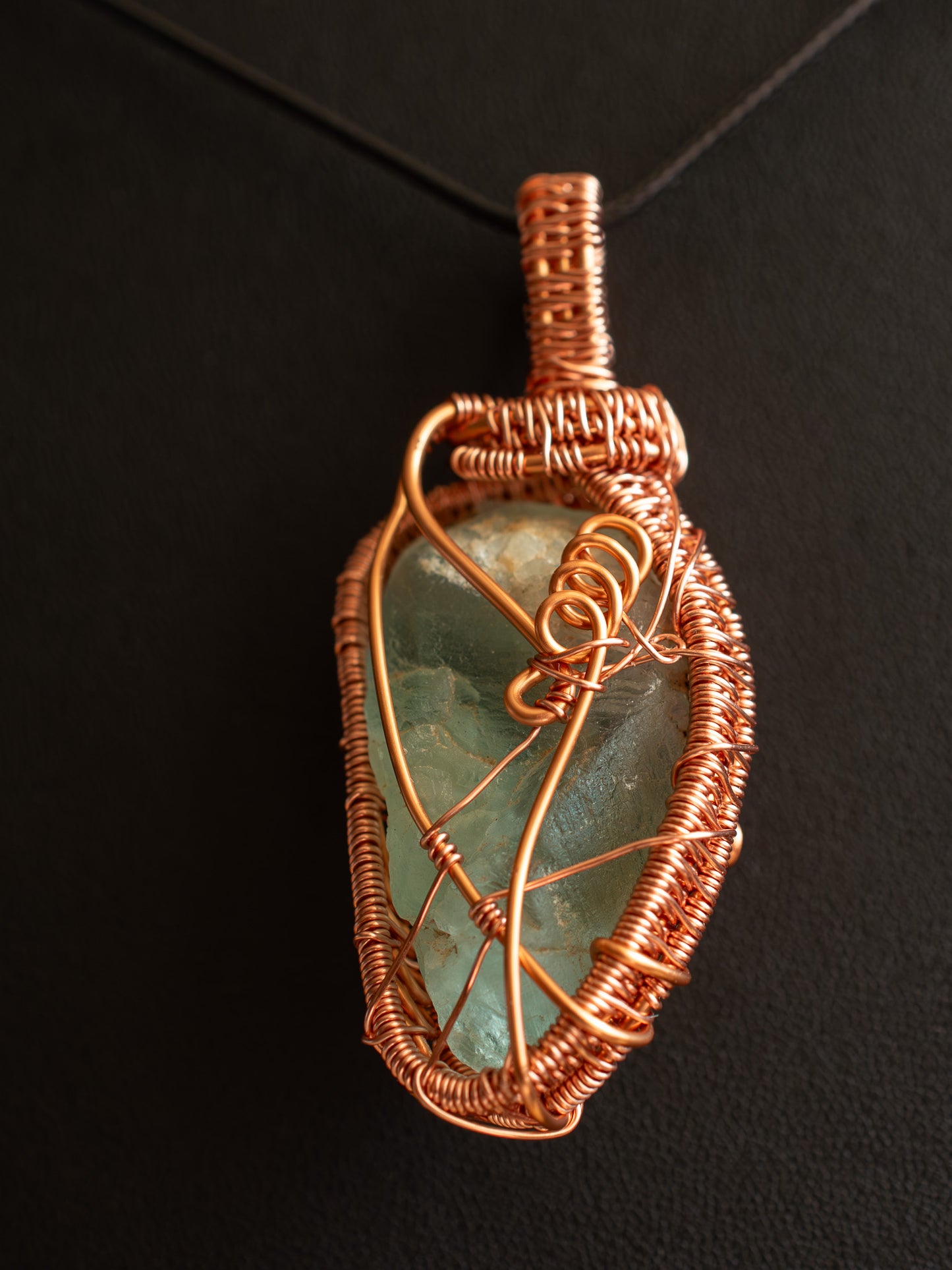 Fluorite in Copper Spirals