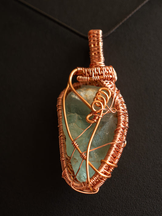 Fluorite in Copper Spirals