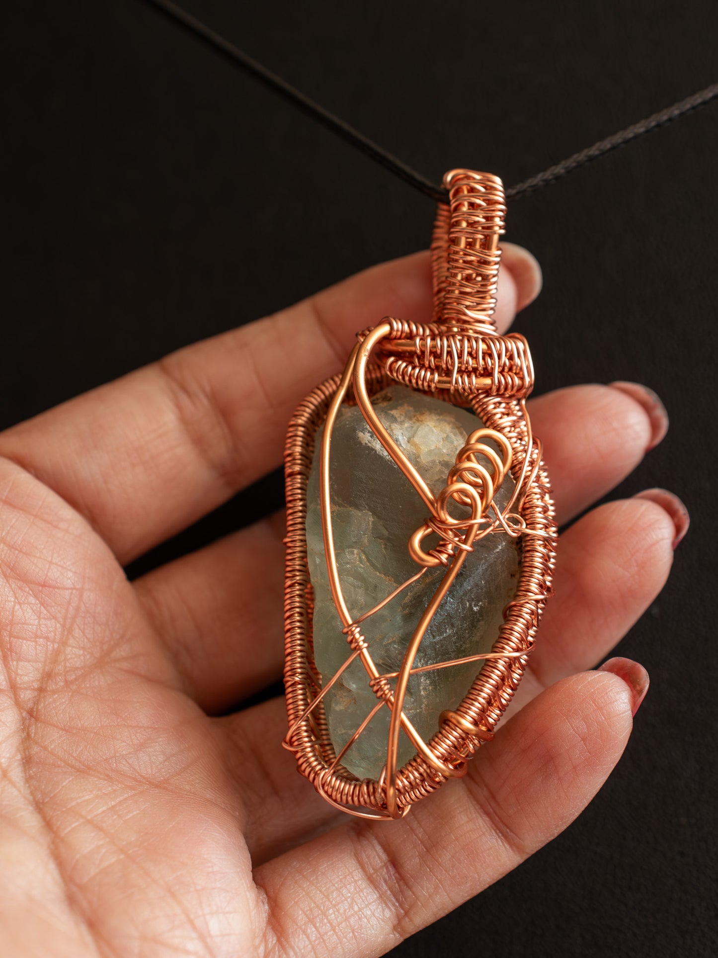 Fluorite in Copper Spirals