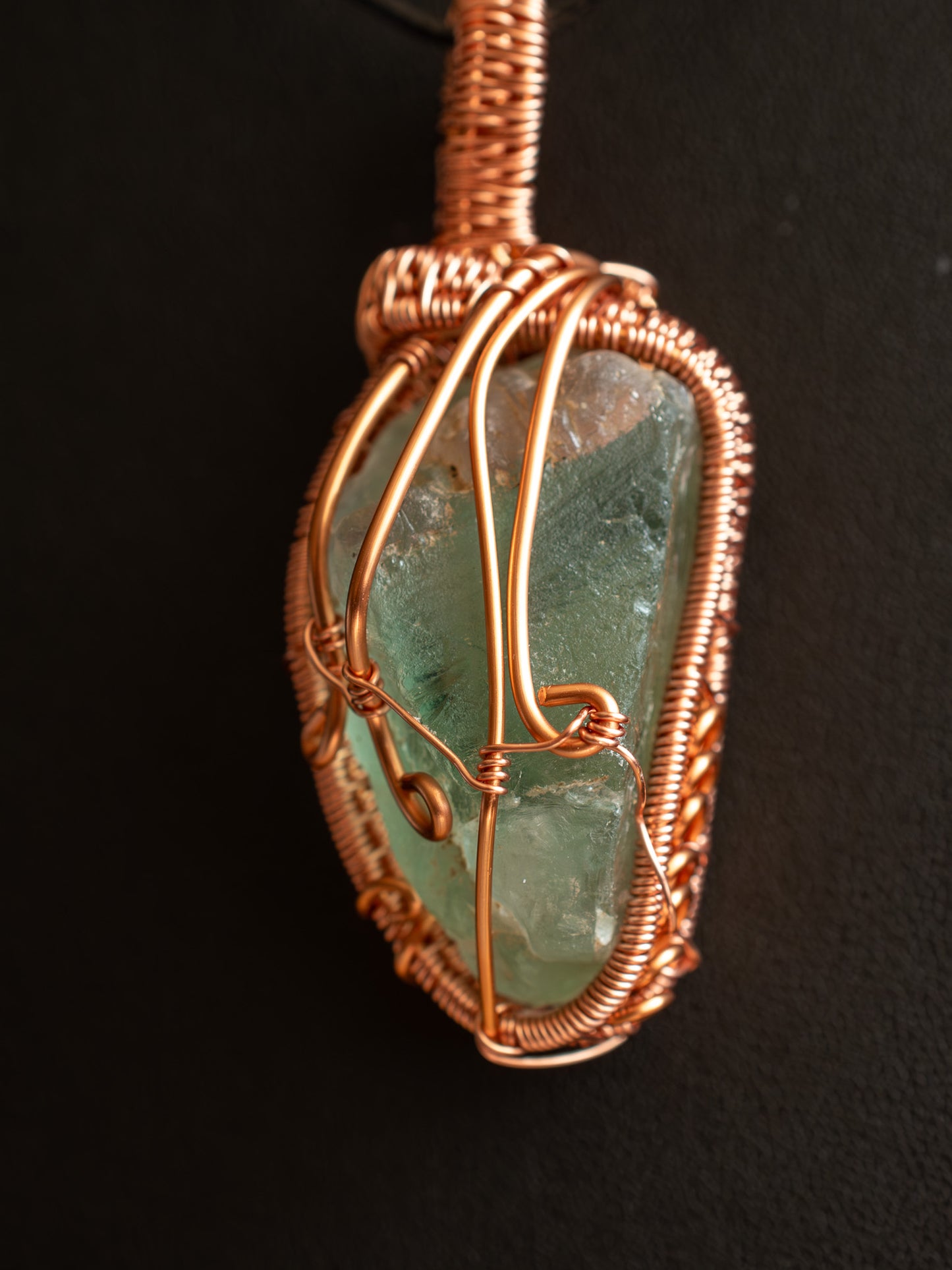 Fluorite in Copper Spirals