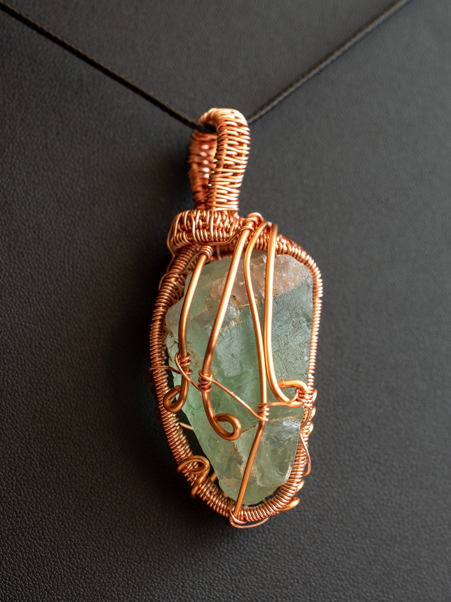 Fluorite in Copper Spirals