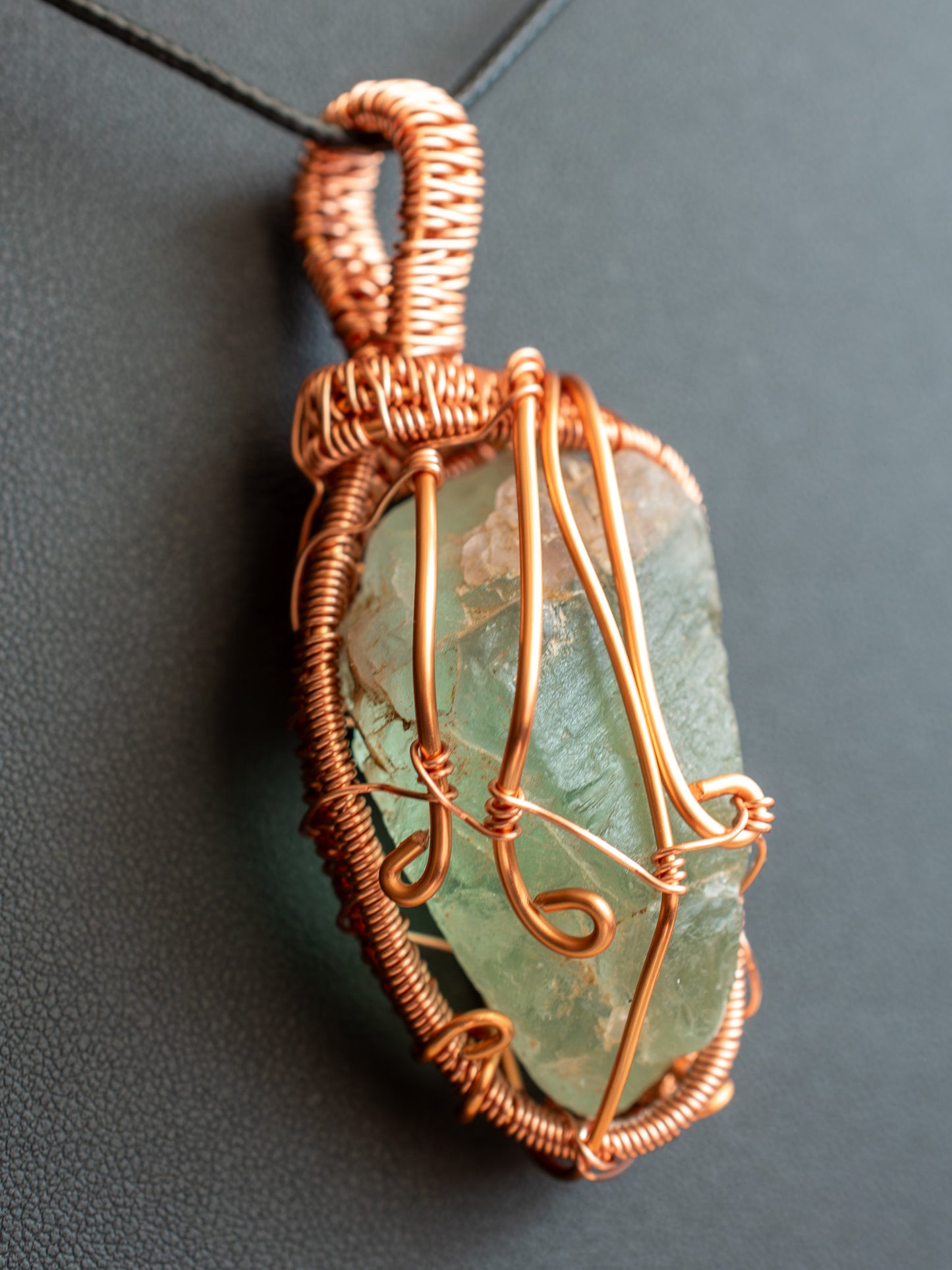 Fluorite in Copper Spirals