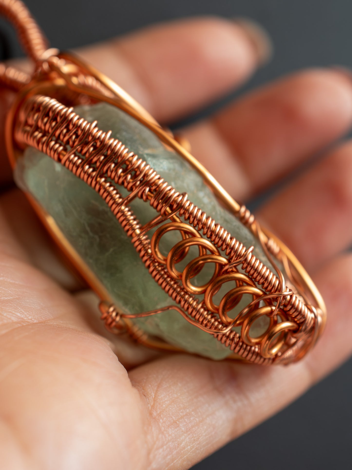Fluorite in Copper Spirals