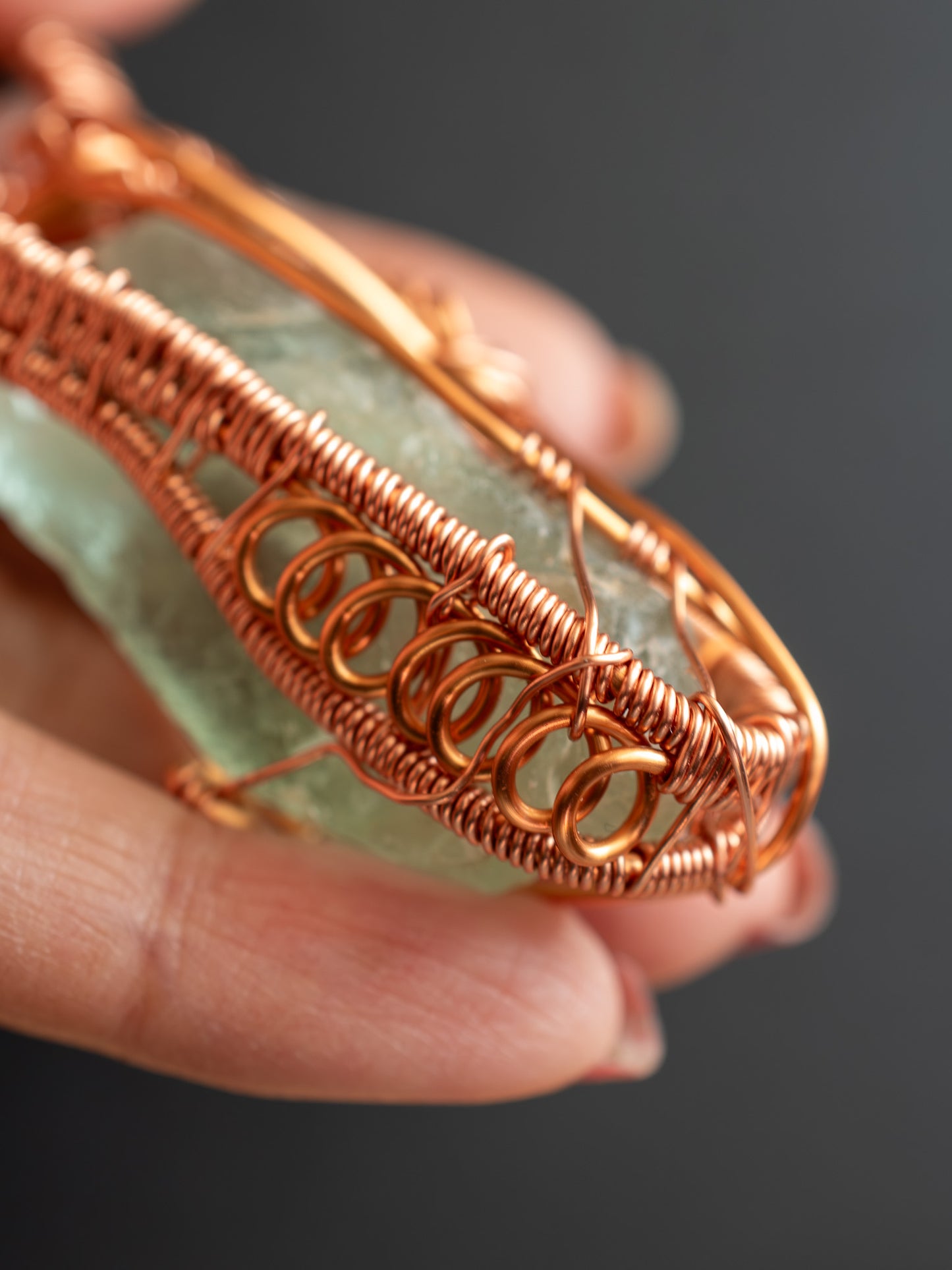 Fluorite in Copper Spirals