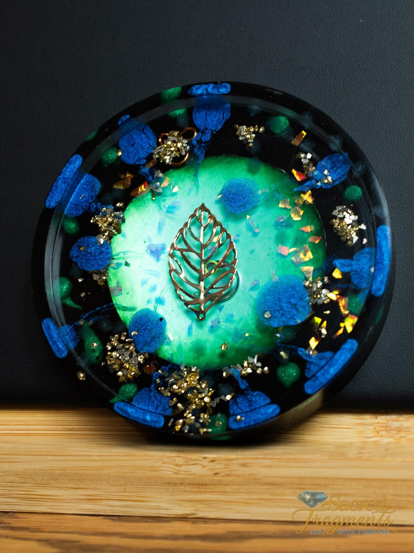 Coaster Spring Leaf - Shungite