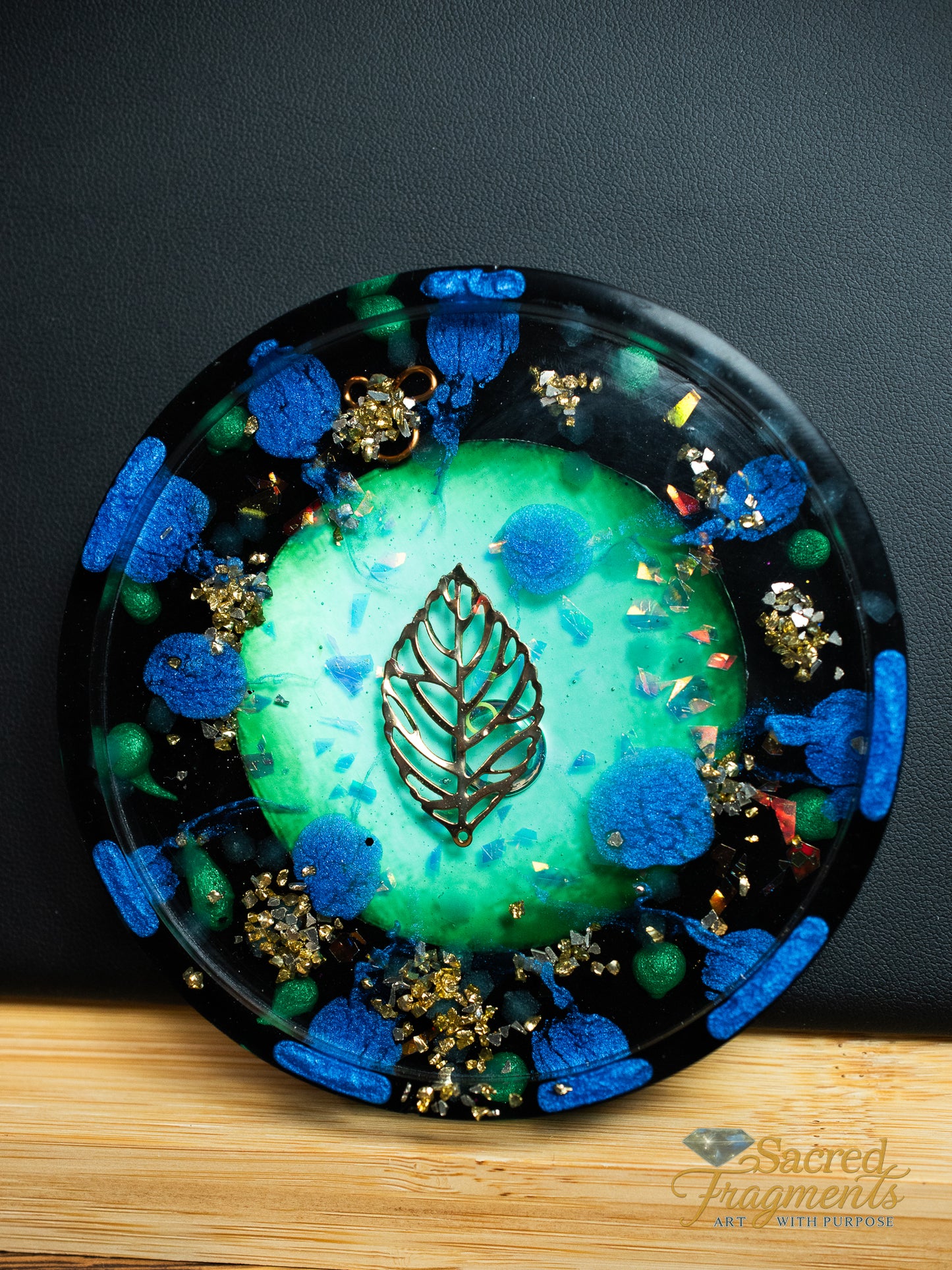 Coaster Spring Leaf - Shungite