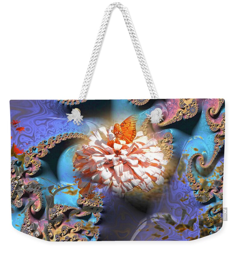 Abstract and Butterfly on a flower - Weekender Tote Bag