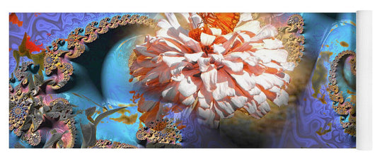 Abstract and Butterfly on a flower - Yoga Mat