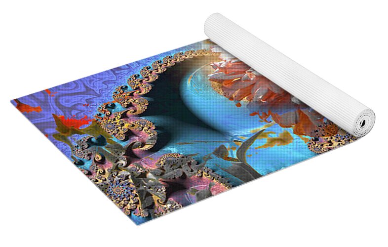 Abstract and Butterfly on a flower - Yoga Mat