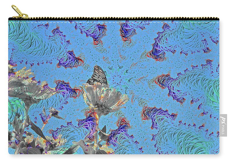 All attention on the Butterfly and Flower Art  - Zip Pouch