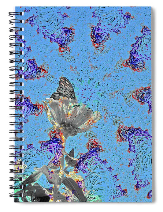 All attention on the Butterfly and Flower Art  - Spiral Notebook