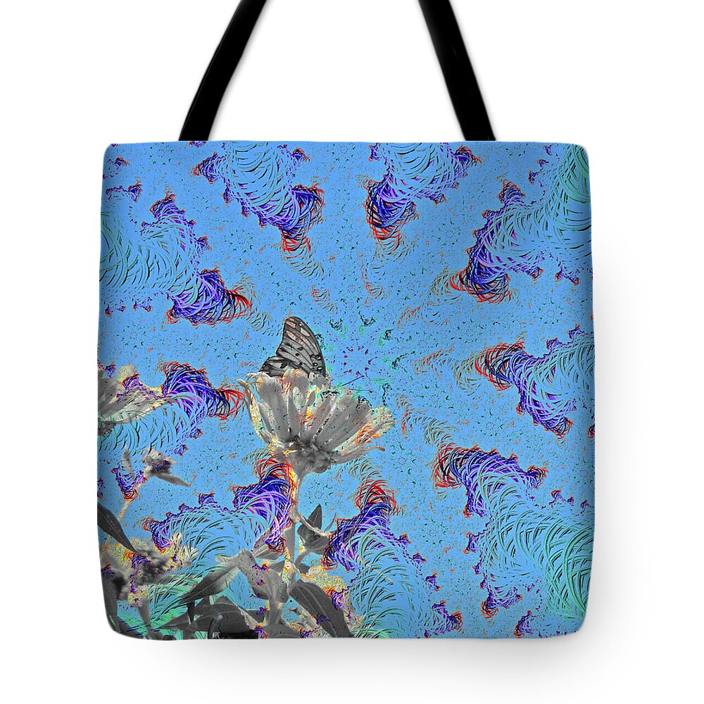 All attention on the Butterfly and Flower Art  - Tote Bag