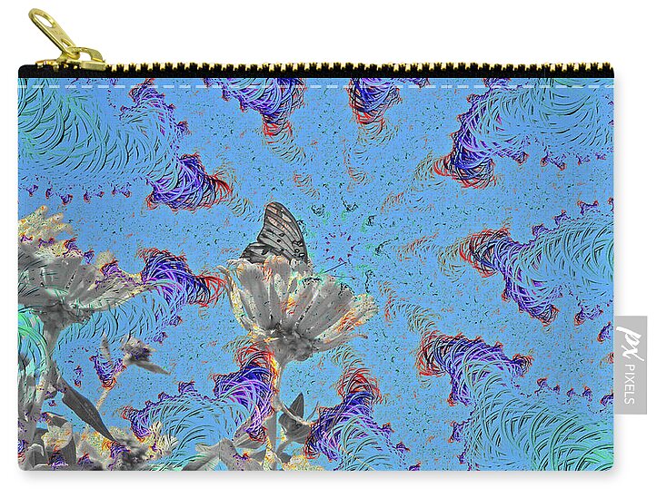 All attention on the Butterfly and Flower Art  - Zip Pouch