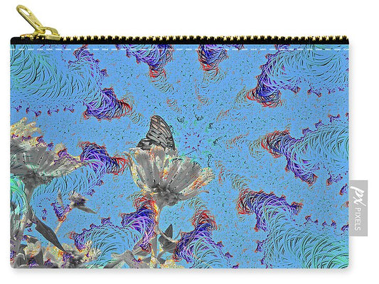 All attention on the Butterfly and Flower Art  - Zip Pouch