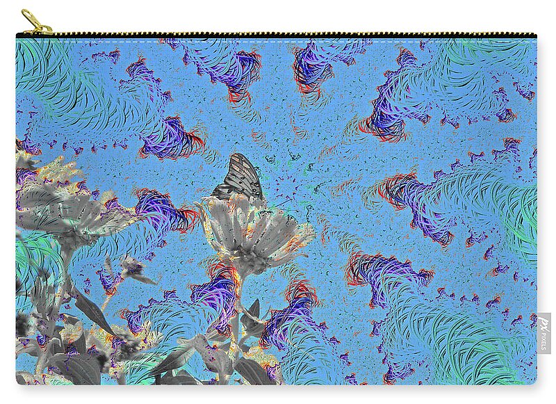 All attention on the Butterfly and Flower Art  - Zip Pouch