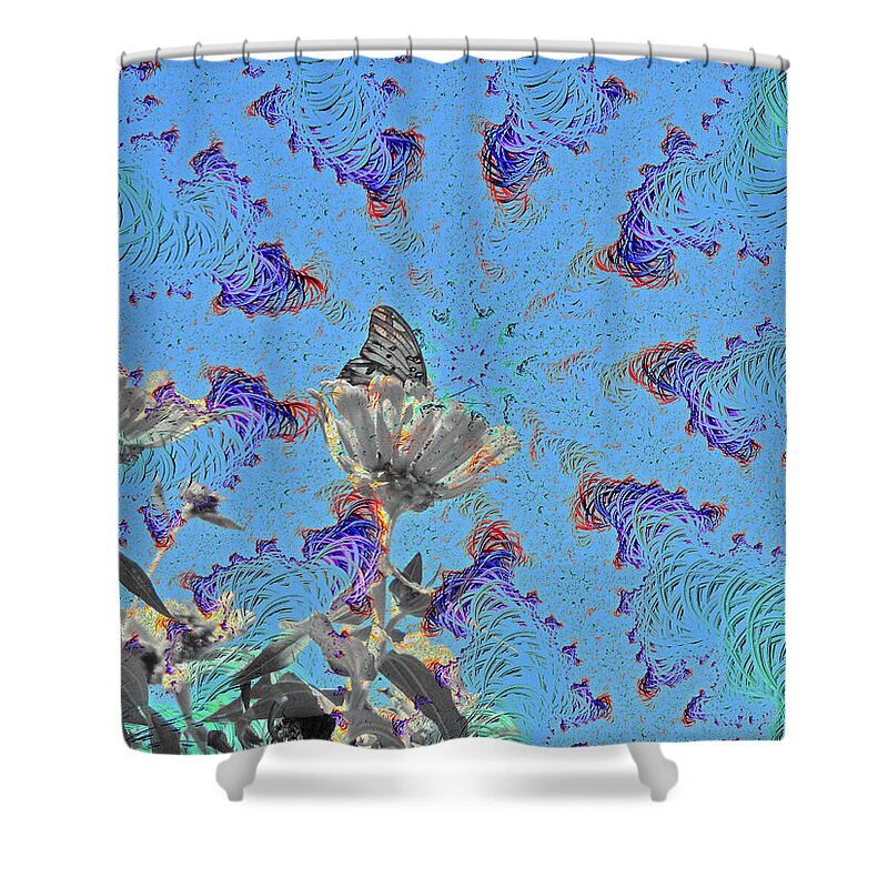 All attention on the Butterfly and Flower Art  - Shower Curtain