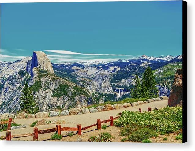 Amazing Glacier Point Landscape of Half Dome and Waterfall - Canvas Print