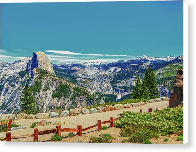 Amazing Glacier Point Landscape of Half Dome and Waterfall - Canvas Print