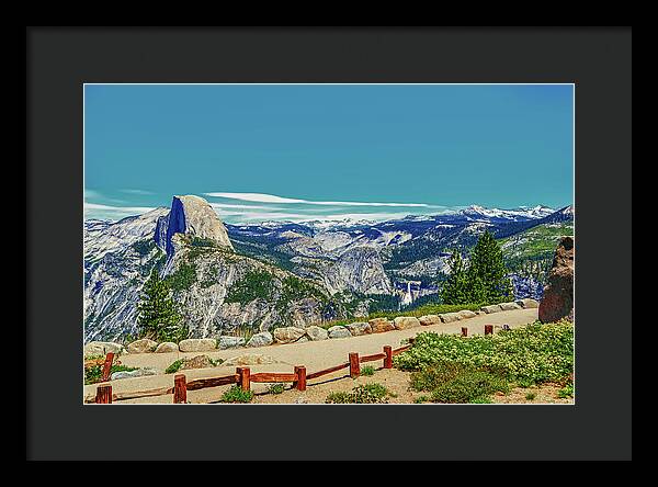 Amazing Glacier Point Landscape of Half Dome and Waterfall - Framed Print