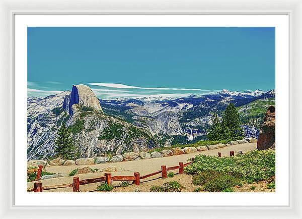 Amazing Glacier Point Landscape of Half Dome and Waterfall - Framed Print