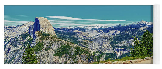 Amazing Glacier Point Landscape of Half Dome and Waterfall - Yoga Mat