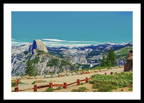 Amazing Glacier Point Landscape of Half Dome and Waterfall - Framed Print