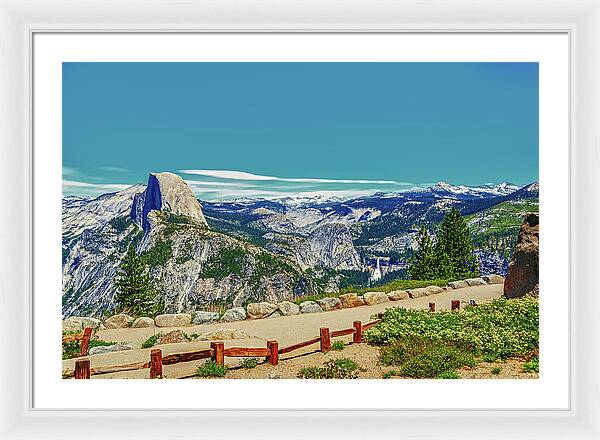 Amazing Glacier Point Landscape of Half Dome and Waterfall - Framed Print