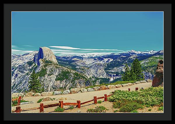 Amazing Glacier Point Landscape of Half Dome and Waterfall - Framed Print