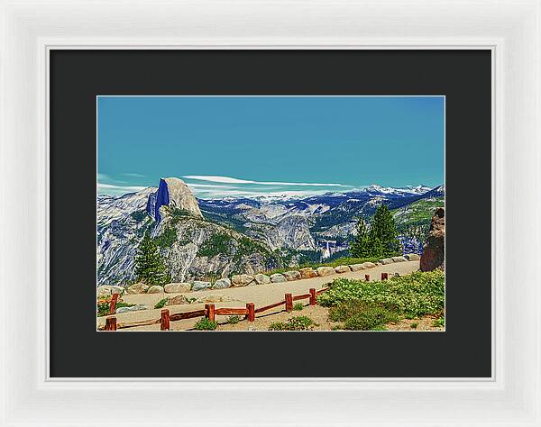 Amazing Glacier Point Landscape of Half Dome and Waterfall - Framed Print