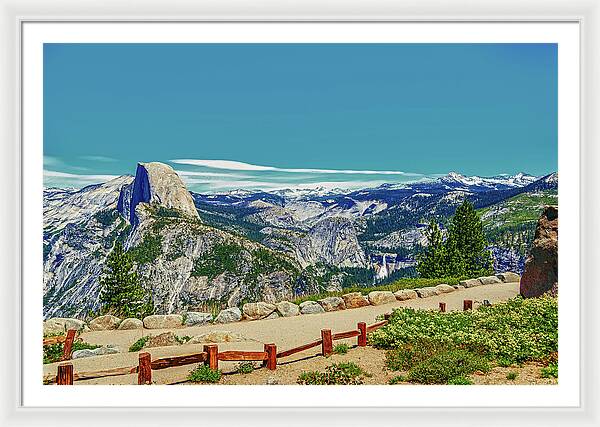 Amazing Glacier Point Landscape of Half Dome and Waterfall - Framed Print