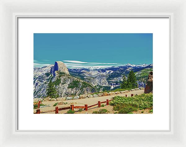 Amazing Glacier Point Landscape of Half Dome and Waterfall - Framed Print
