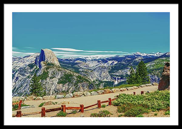 Amazing Glacier Point Landscape of Half Dome and Waterfall - Framed Print